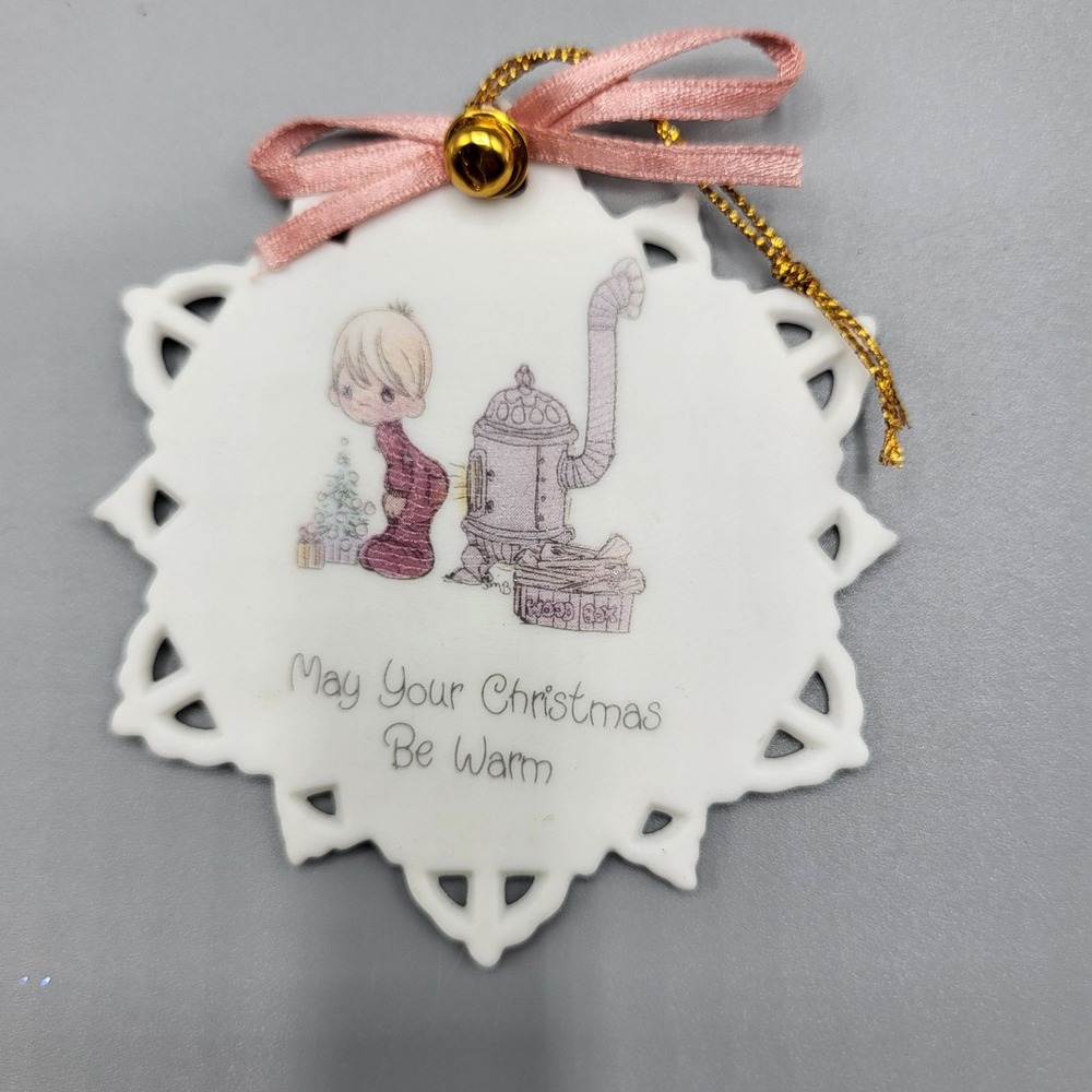 Precious Moments Porcelain Christmas Ornament May Your Christmas Be Warm Enesco